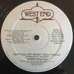 Dawn Robertson With All My Heart USED VINYL 12INCH 33 S RPM