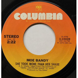 Moe Bandy She Took More Than Her Share USED VINYL 7INCH 45 RPM SINGLE