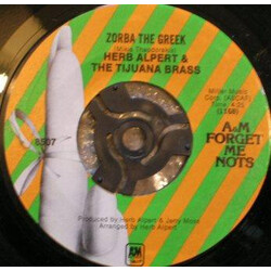 Herb Alpert & The Tijuana Brass Zorba The Greek USED VINYL 7INCH SINGLE 45 RPM REISSUE