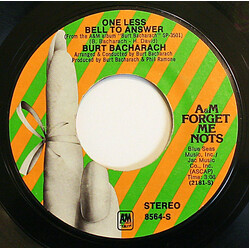 Burt Bacharach One Less Bell To Answer / A House Is Not A Home USED VINYL 7INCH 45 RPM SINGLE REPRESS STEREO