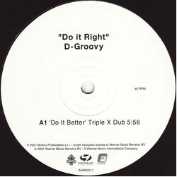 D-Groovy Do It Right VINYL 12" USED