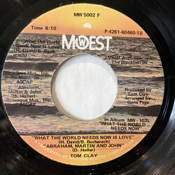 Tom Clay What The World Needs Now Is Love VINYL 7" USED