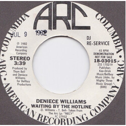 Deniece Williams Waiting By The Hotline USED VINYL 7INCH 45 RPM SINGLE PROMO