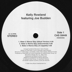 Kelly Rowland / Joe Budden Make U Wanna Stay USED VINYL 12INCH 33 S RPM PROMO