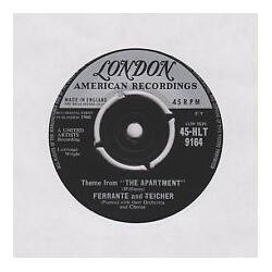 Ferrante & Teicher Theme From "The Apartment" / Lonely Room USED VINYL 7INCH 45 RPM SINGLE