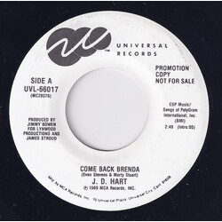 J. D. Hart Come Back Brenda USED VINYL 7INCH 45 RPM PROMO