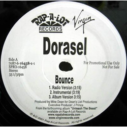 Dorasel Bounce / Get Cha Hands Up USED VINYL 12INCH PROMO 33 S RPM