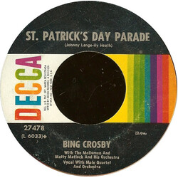 Bing Crosby / The Mellomen / Matty Matlock And His Orchestra St. Patrick's Day Parade / With My Shillelagh Under My Arm USED VINYL 7INCH SINGLE REISSU