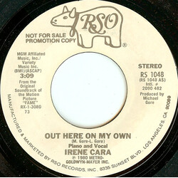 Irene Cara Out Here On My Own USED VINYL 7INCH 45 RPM SINGLE PROMO