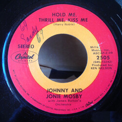 Johnny & Jonie Mosby / James Burton's Orchestra Hold Me, Thrill Me, Kiss Me / Comparing Him With You USED VINYL 7INCH 45 RPM SINGLE STEREO