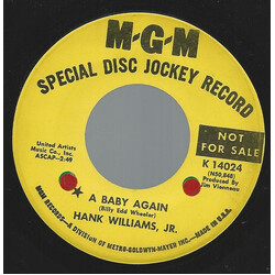 Hank Williams Jr. A Baby Again USED VINYL 7INCH 45 RPM SINGLE PROMO