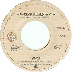 Eddie Rabbitt / Crystal Gayle You And I USED VINYL 7INCH SINGLE 45 RPM