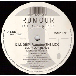 D M Diem / The Lick Clap Your Hands USED VINYL 12INCH 33 S RPM STEREO