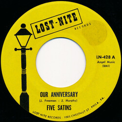 The Five Satins Our Anniversary / Pretty Baby USED VINYL 7INCH 45 RPM SINGLE REISSUE