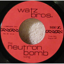 Watz Bros. Neutron Bomb / Wanted By The FBI USED VINYL 7INCH 45 RPM