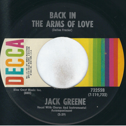 Jack Greene Back In The Arms Of Love / The Key That Fits Her Door Vinyl 7" USED