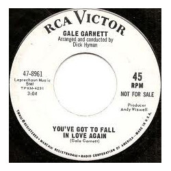 Gale Garnett It's Been A Lovely Summer / You've Got To Fall In Love Again Vinyl 7" USED