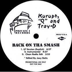 Kurupt / Q (62) / Tray Dee / Daz Dillinger / Hit From Tha Lbc Back On Tha Smash / Here We Go Now USED VINYL 12INCH SINGLE PROMO