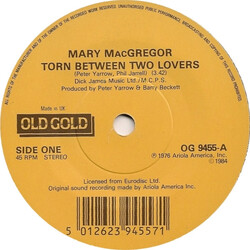 Mary MacGregor / Jennifer Warnes Torn Between Two Lovers / Right Time Of The Night Vinyl 7" USED
