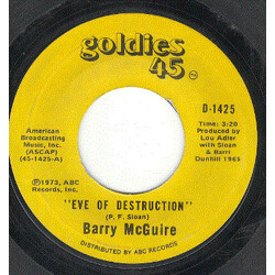 Barry McGuire Eve Of Destruction / Child Of Our Times USED VINYL 7INCH 45 RPM SINGLE