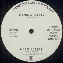 Herb Alpert Garden Party USED VINYL 12INCH PROMO 33 S RPM