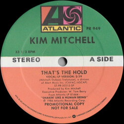 Kim Mitchell That's The Hold USED VINYL 12INCH 33 S RPM PROMO