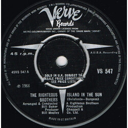 The Righteous Brothers Island In The Sun USED VINYL 7INCH 45 RPM SINGLE