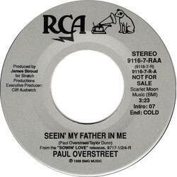 Paul Overstreet Seein' My Father In Me USED VINYL 7INCH 45 RPM PROMO
