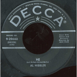 Al Hibbler He / Breeze (Blow My Baby Back To Me) USED VINYL 7INCH 45 RPM SINGLE