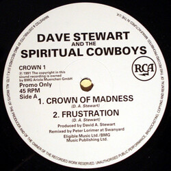 Dave Stewart And The Spiritual Cowboys Crown Of Madness VINYL 12" USED