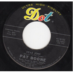 Pat Boone Dear John USED VINYL 7INCH 45 RPM