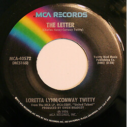 Conway Twitty & Loretta Lynn The Letter USED VINYL 7INCH 45 RPM SINGLE