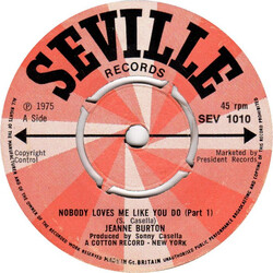 Jenny Burton Nobody Loves Me Like You Do USED VINYL 7INCH 45 RPM SINGLE