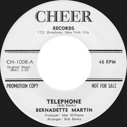 Bernadette Martin Telephone / First Kiss USED VINYL 7INCH 45 RPM SINGLE PROMO