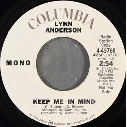 Lynn Anderson Keep Me In Mind USED VINYL 7INCH 45 RPM PROMO STYRENE STEREO MONO