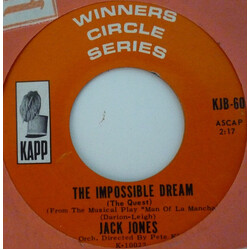 Jack Jones The Impossible Dream (The Quest) / My Best Girl USED VINYL 7INCH 45 RPM
