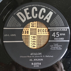 Al Jolson Avalon / Anniversary Song USED VINYL 7INCH 45 RPM REISSUE