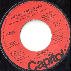 Tavares The Love I Never Had Vinyl 7" USED