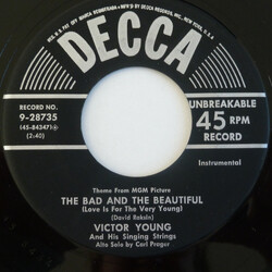 Victor Young And His Singing Strings The Bad And The Beautiful / Limelight USED VINYL 7INCH 45 RPM SINGLE