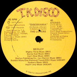 The Lovers (5) Discomania (Medley) USED VINYL 12INCH 45 RPM