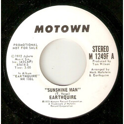 Earthquire Sunshine Man USED VINYL 7INCH 45 RPM SINGLE PROMO STEREO MONO