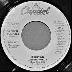O'Bryan Driving Force USED VINYL 7INCH 45 RPM SINGLE PROMO
