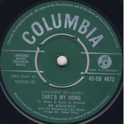 Acker Bilk And His Paramount Jazz Band That's My Home VINYL 7" USED