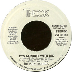 The Isley Brothers It's Alright With Me USED VINYL 7INCH 45 RPM PROMO STYRENE STEREO
