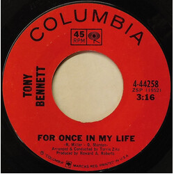 Tony Bennett For Once In My Life Vinyl 7" USED