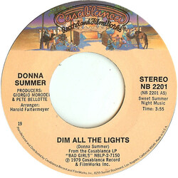 Donna Summer Dim All The Lights USED VINYL 7INCH 45 RPM SINGLE STYRENE STEREO
