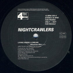 Nightcrawlers Living Inside A Dream USED VINYL 12INCH 45 RPM PROMO