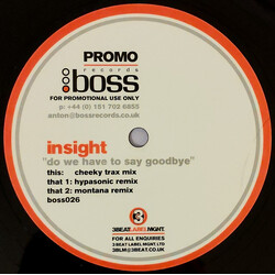 Insight (3) Do We Have To Say Goodbye VINYL 12" USED