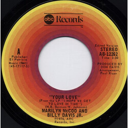 Marilyn McCoo & Billy Davis Jr. Your Love / My Love For You (Will Always Be The Same) USED VINYL 7INCH 45 RPM STYRENE