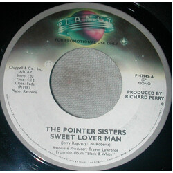 Pointer Sisters Sweet Lover Man USED VINYL 7INCH 45 RPM PROMO STEREO MONO